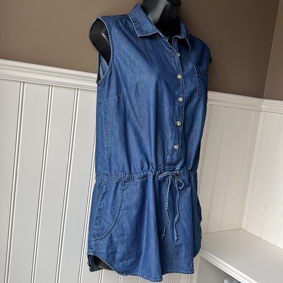 JESSICA Chambray Sleeveless Button Down Tunic Dress Size Small 8P - Picture 4 of 11